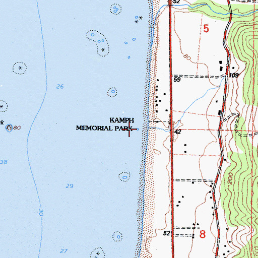 Topographic Map of Kamph Memorial Park, CA