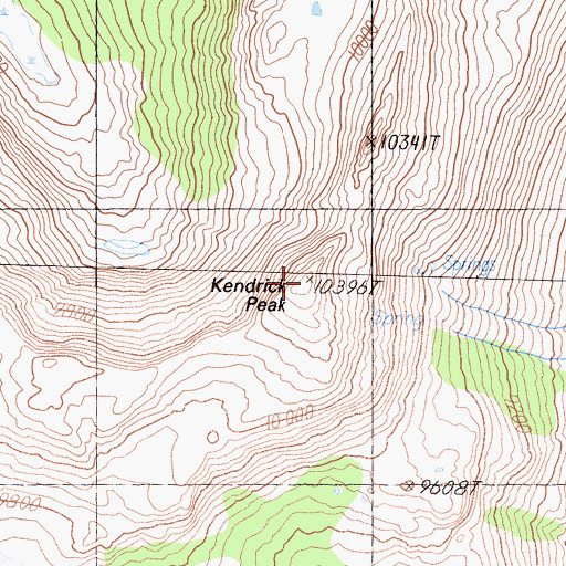 Topographic Map of Kendrick Peak, CA