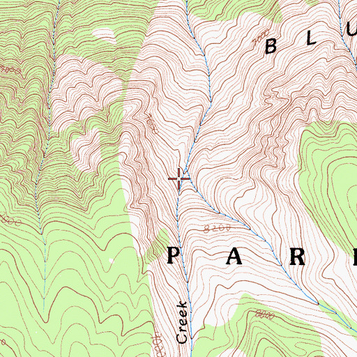 Topographic Map of Kennedy Creek, CA