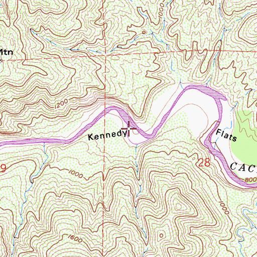 Topographic Map of Kennedy Flats, CA