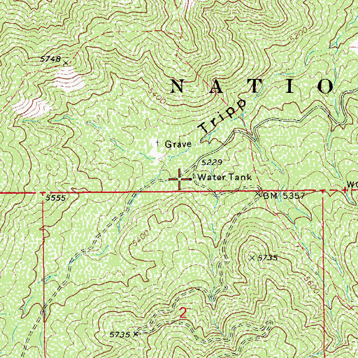 Topographic Map of Sawmill Water Storage Tank, AZ