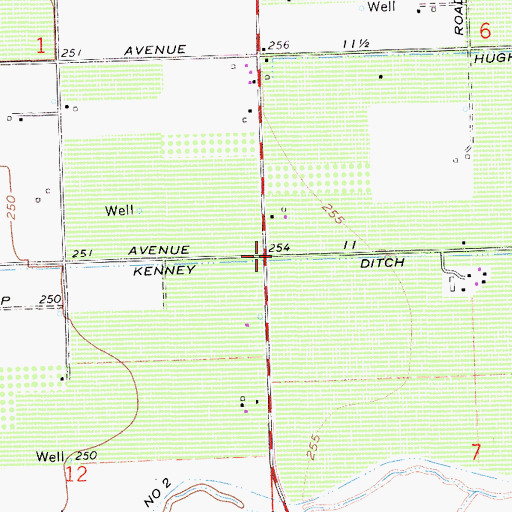 Topographic Map of Kenney Ditch, CA