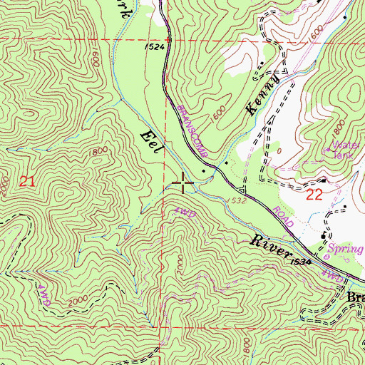 Topographic Map of Kenny Creek, CA