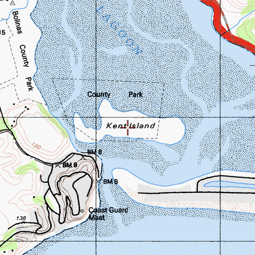 Topographic Map of Kent Island, CA