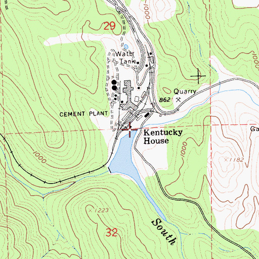 Topographic Map of Kentucky House, CA