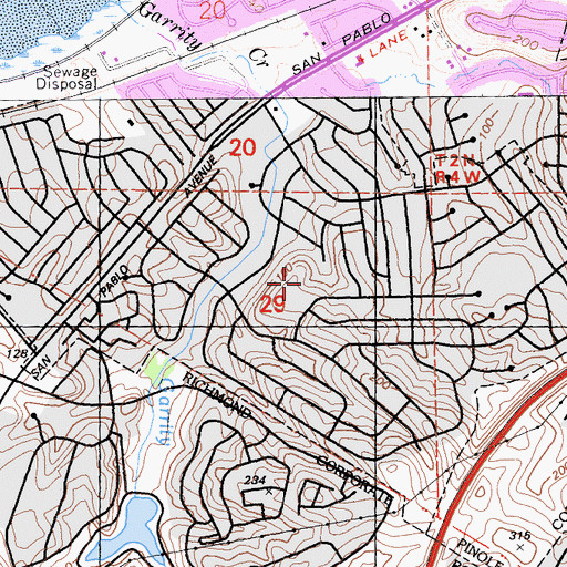 Topographic Map of North Campus Continuation High School, CA