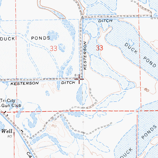 Topographic Map of Kesterson Ditch, CA