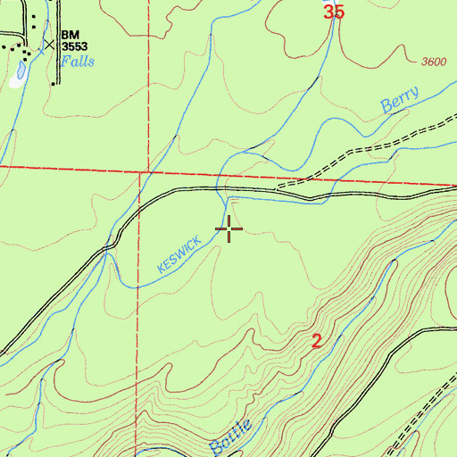 Topographic Map of Keswick Ditch, CA