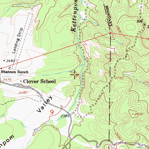 Topographic Map of Kettenpom Valley, CA