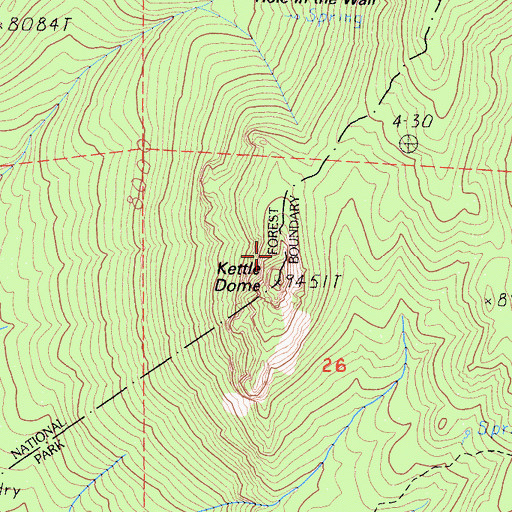 Topographic Map of Kettle Dome, CA