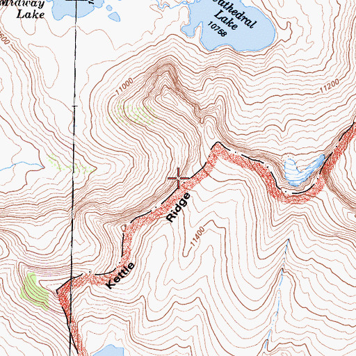 Topographic Map of Kettle Ridge, CA