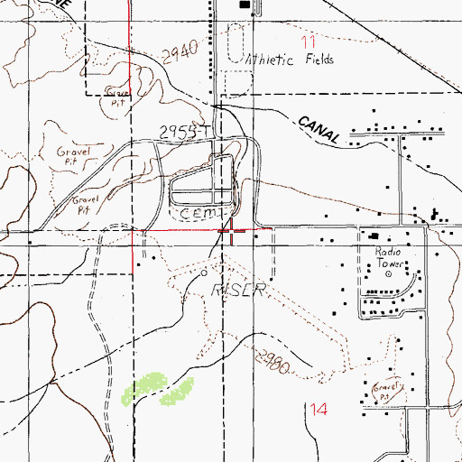Topographic Map of Sheriffs Posse Rodeo and Roping Area, AZ