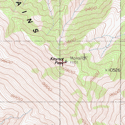 Topographic Map of Keynot Peak, CA