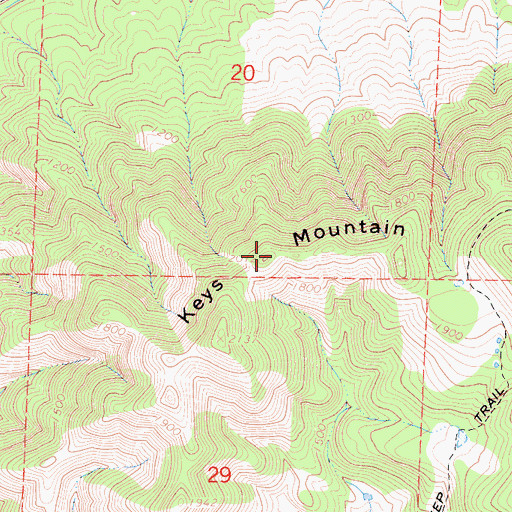 Topographic Map of Keys Mountain, CA