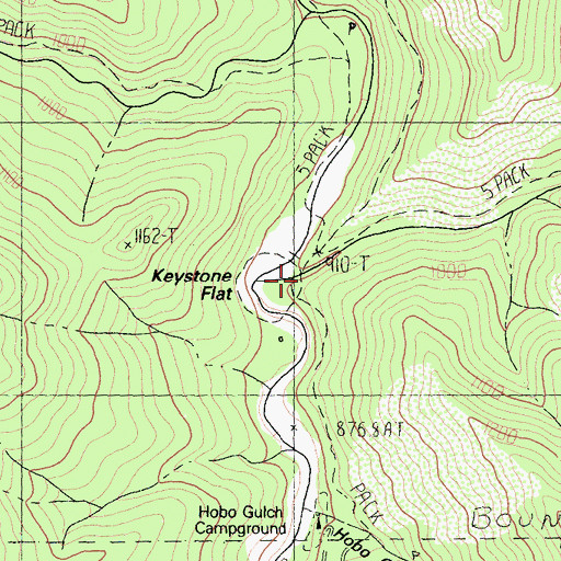 Topographic Map of Keystone Flat, CA