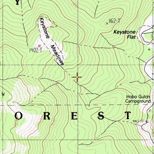 Topographic Map of Keystone Meadows, CA