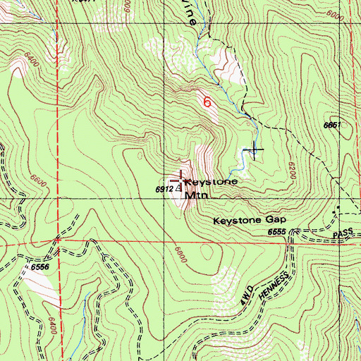 Topographic Map of Keystone Mountain, CA