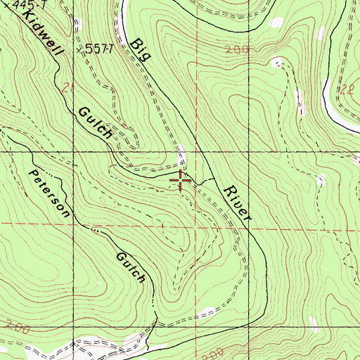 Topographic Map of Kidwell Gulch, CA