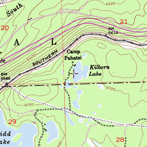 Topographic Map of Kilborn Lake, CA