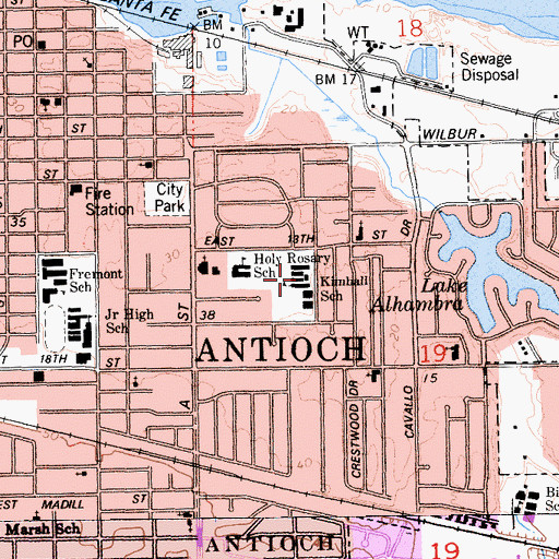 Topographic Map of Kimball Elementary School, CA