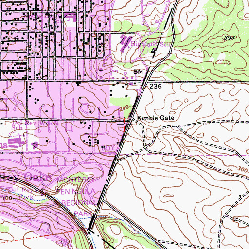 Topographic Map of Kimble Gate, CA