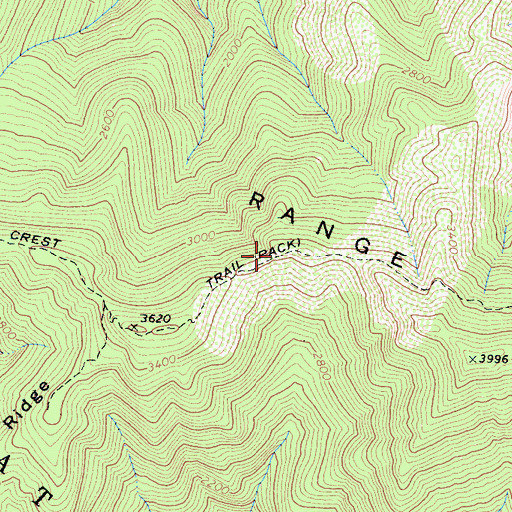 Topographic Map of King Crest Trail, CA