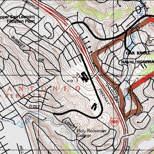 Topographic Map of Independent Study Sojourner High School, CA