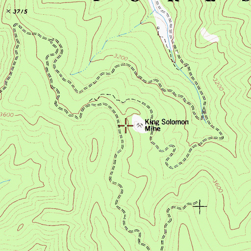 Topographic Map of King Solomon Mine, CA