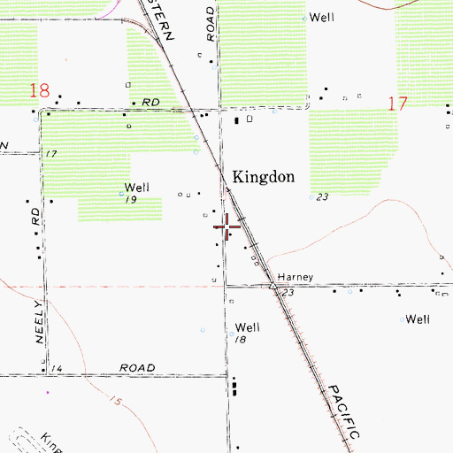 Topographic Map of Kingdon, CA