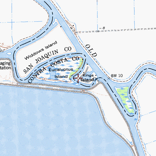 Topographic Map of Kings Island, CA