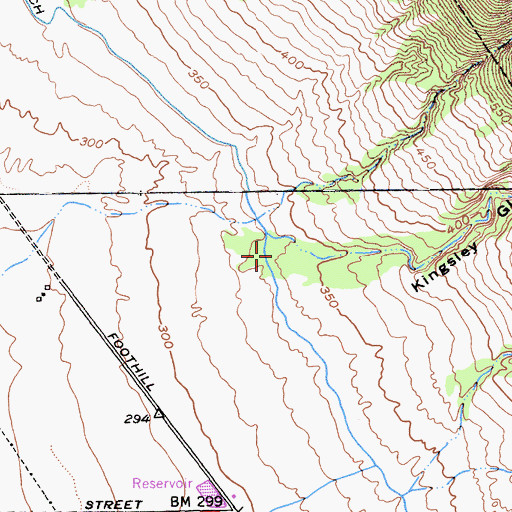 Topographic Map of Kingsley Gulch, CA