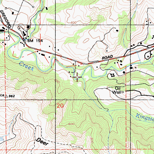 Topographic Map of Kingston Creek, CA
