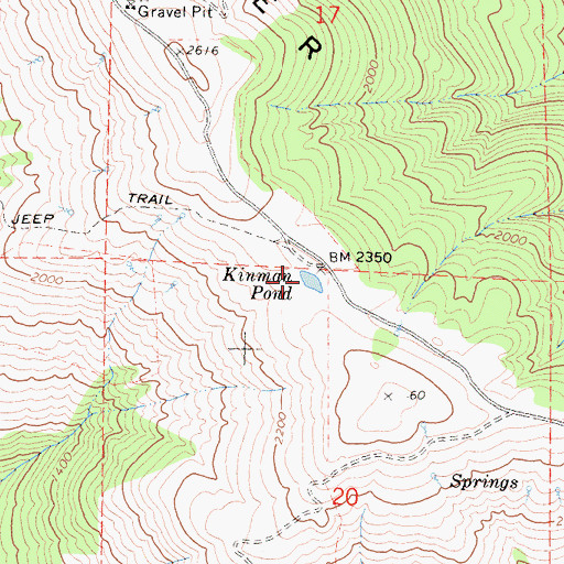 Topographic Map of Kinman Pond, CA