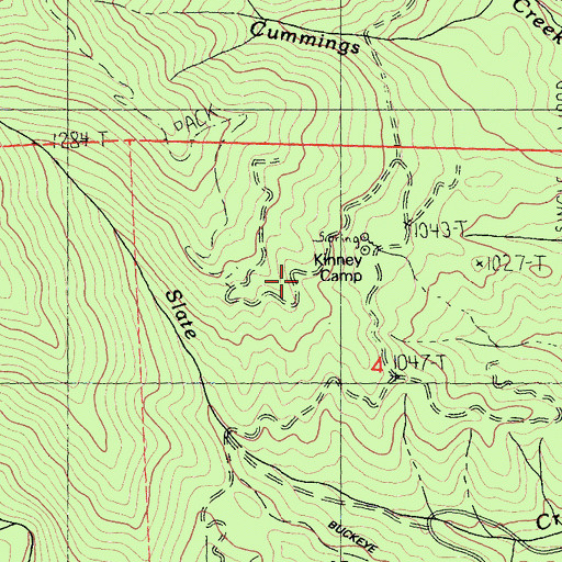 Topographic Map of Kinney Camp, CA