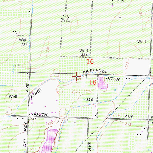 Topographic Map of Kirby Ditch, CA