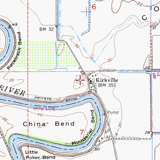 Topographic Map of Kirkville, CA