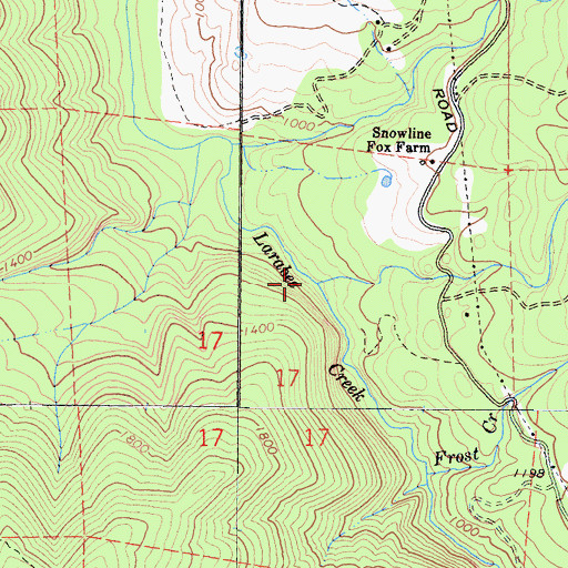 Topographic Map of Knack Creek, CA