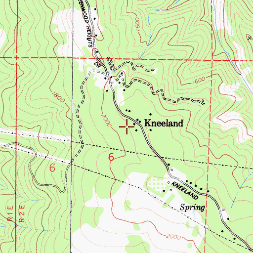 Topographic Map of Kneeland, CA