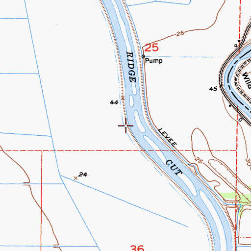 Topographic Map of Knights Landing Ridge Cut, CA