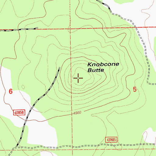 Topographic Map of Knobcone Butte, CA