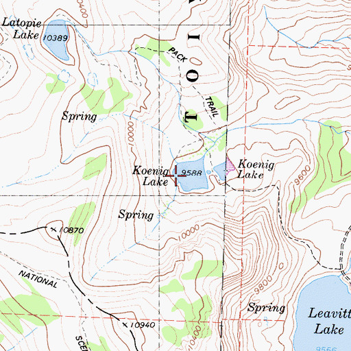Topographic Map of Koenig Lake, CA