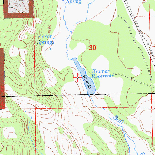 Topographic Map of Kramer Reservoir, CA