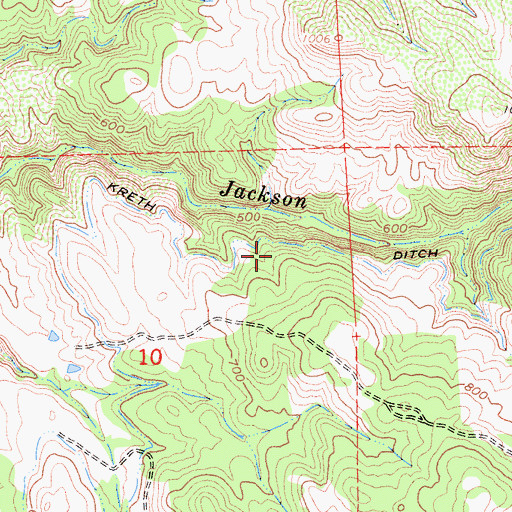 Topographic Map of Kreth Ditch, CA
