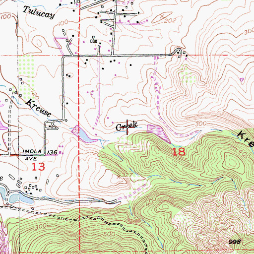Topographic Map of Kreuse Canyon, CA
