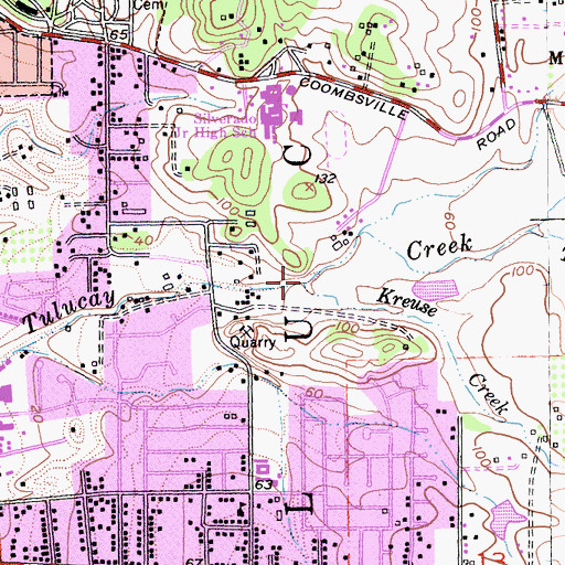 Topographic Map of Kreuse Creek, CA