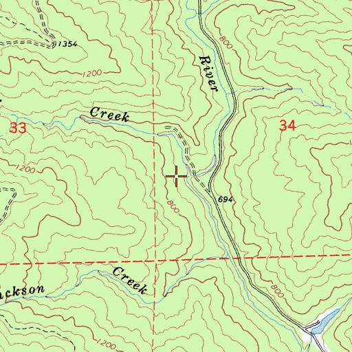 Topographic Map of Krueger Creek, CA