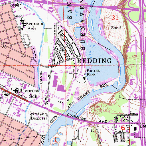 Topographic Map of Kutras Park, CA