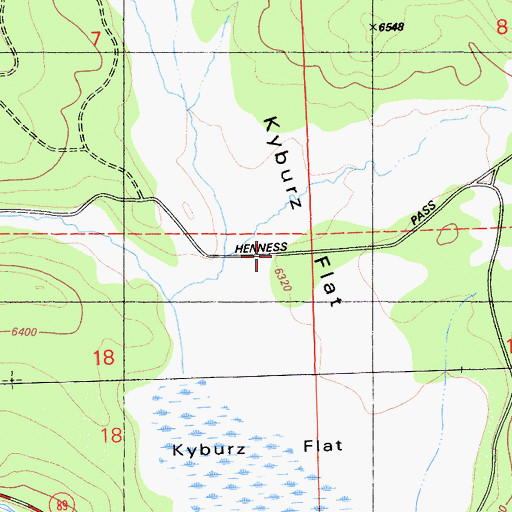 Topographic Map of Kyburz Flat, CA