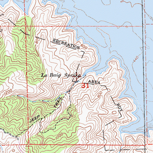Topographic Map of La Baig Spring, CA