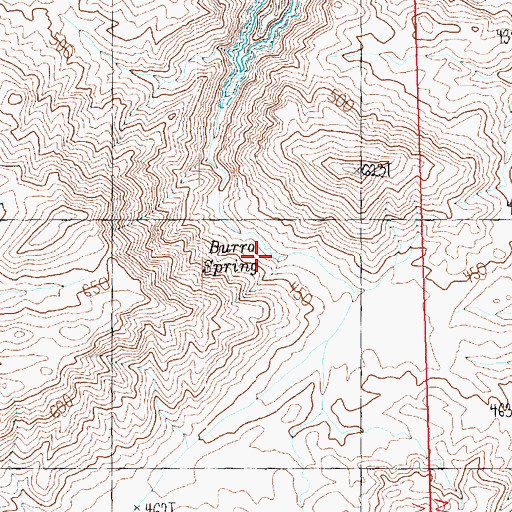 Topographic Map of Burro Spring, AZ